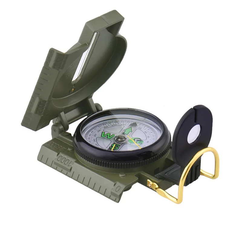 gift led Military Metal Sighting Folding Compass Inclinometer Outdoor trip USA