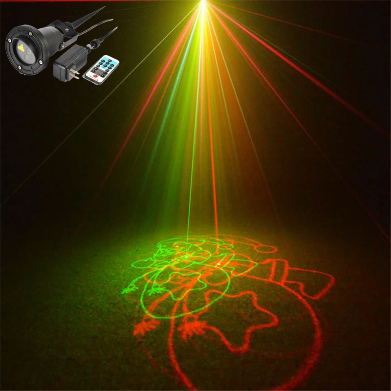 

Waterproof laser Landscape lighting for outdoor.8 patterns Green Red laser projection christmas lights for outside garden lawn