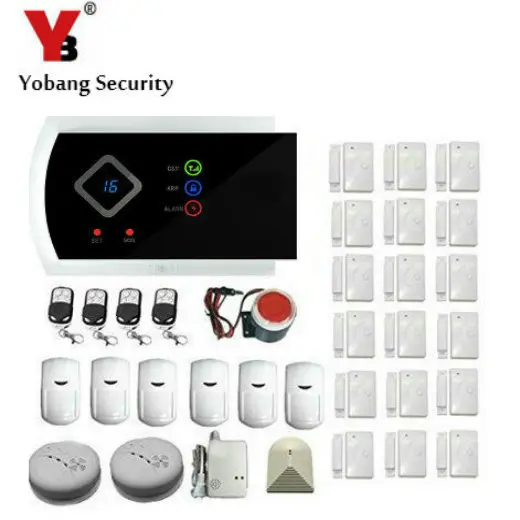 Модуль gsm компании yobangsecurity сигнализации дома Системы Наборы IOS/приложение для Android с пультом дистанционного управления Управление движения PIR газ дым двери/окна детектор 433 Гц