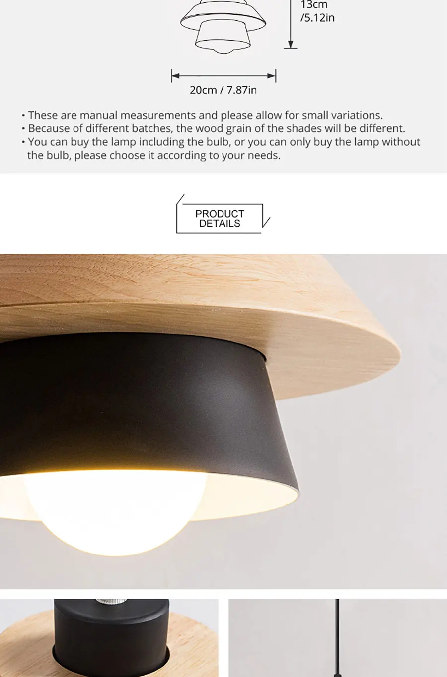 e27 luzes da sala de jantar lâmpada pingente de madeira moderna
