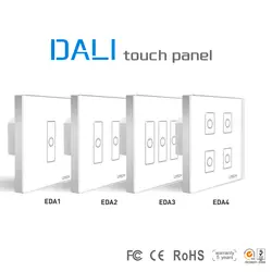 Настенное крепление Dali светодио дный Touch Панель диммер 1/2/3/4 CH Dali светодио дный переключатель контроллер EDA1 /EDA2/EDA3/EDA4 для светодио дный