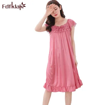 

Fdfklak Summer Sleeveless Nightgown Maternity Pregnancy Sleepwear Nightgown For Pregnant Women Plus Size L XL XXL Q0811
