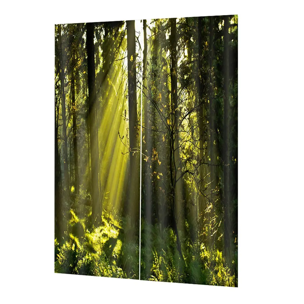 

DZGT024 Washable Drape Panel Sheer Fabric Curtain Printing Door Window Curtains Home decor