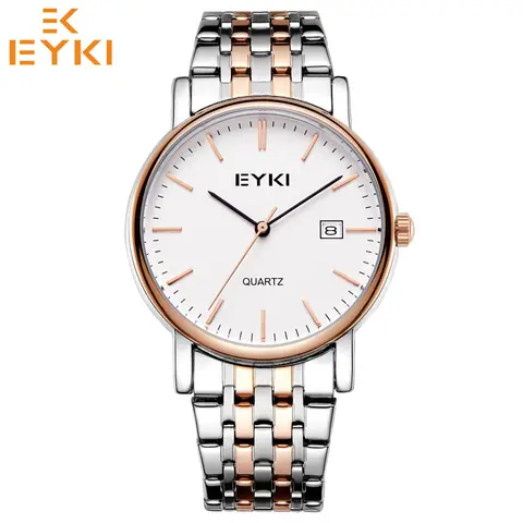 Relógio de Quartzo para Mulheres dos Homens Relógio de Pulso à Prova Eyki Moda Negócios Dwaterproof Água Senhoras Aço Inoxidável Pulseira Masculino 2020 Novo E2046