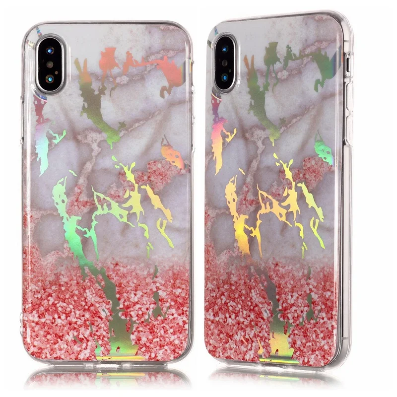 For iphone 5s 5 SE 6 6s 8 678 plus X Granite Scrub Laser IMD Marble Stone image Painted Silicone Phone Case For iphone 7 cases (9)