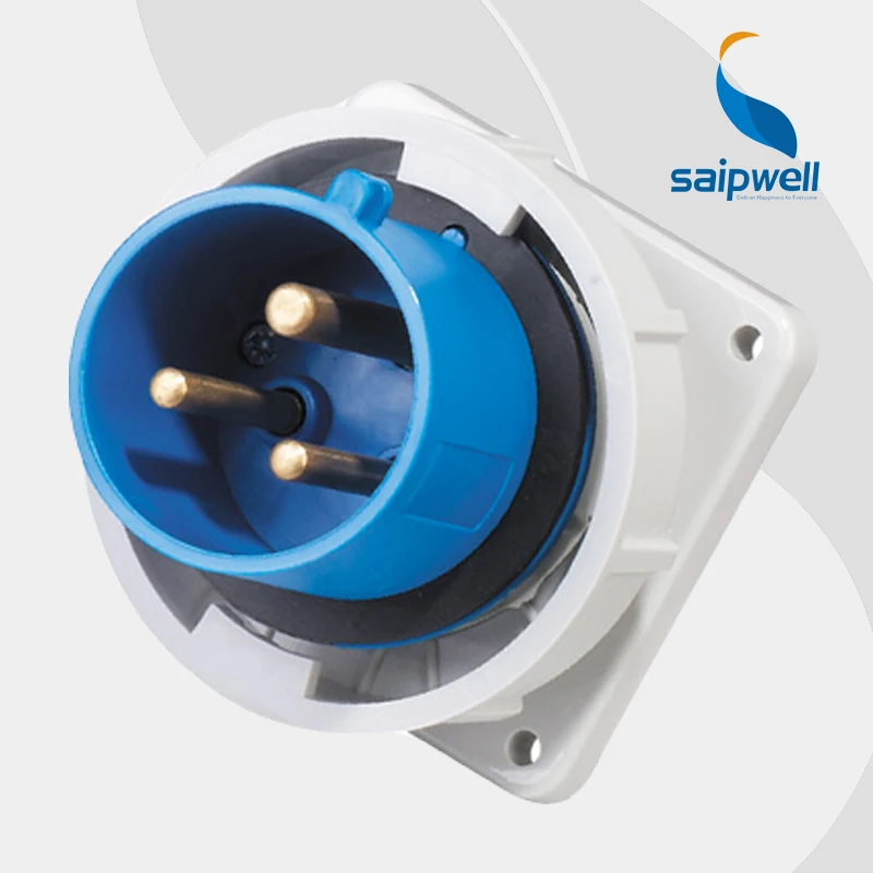 

32A 230V 3P (2P+E) industrial electrical power socket waterproof wall mounted Splash Proof IP67 EN / IEC 60309-2 type SP831
