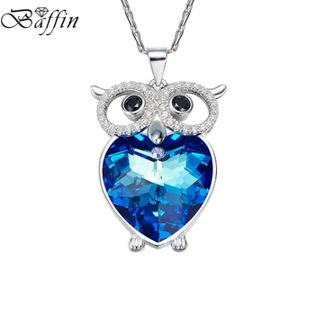 

BAFFIN Blue Crystals From Swarovski Owl Maxi Chokers Necklaces & Pendants for Women Girl Gifts Fashion Animal Jewelry 2017