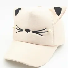 Милая бейсбольная кепка с ушами для маленьких девочек, детская летняя Регулируемая солнцезащитная Кепка в стиле хип-хоп