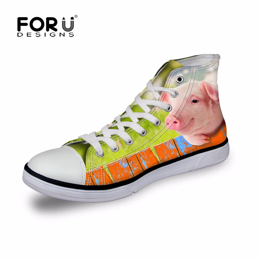 

Fashion Spring Casual Shoes Size 35-45 For Women,Female 3D Animal Flat Canvas Shoes, Women's Black Cat Print High-Top Shoes