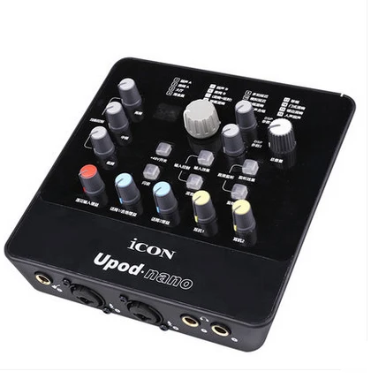 

New Hot ICON upod nano USB Sound card Plug play 2 mic-In/1 guitar-In,2-Out USB Recording Interface+48V phantom power equipped