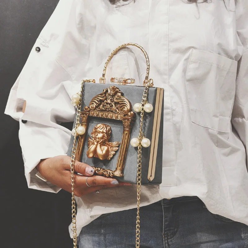 Модные женские сумки-мессенджеры, женские сумки, винтажные жемчужные Роскошные знаменитые Детские угловые металлические статуи, брендовая дизайнерская сумка на плечо
