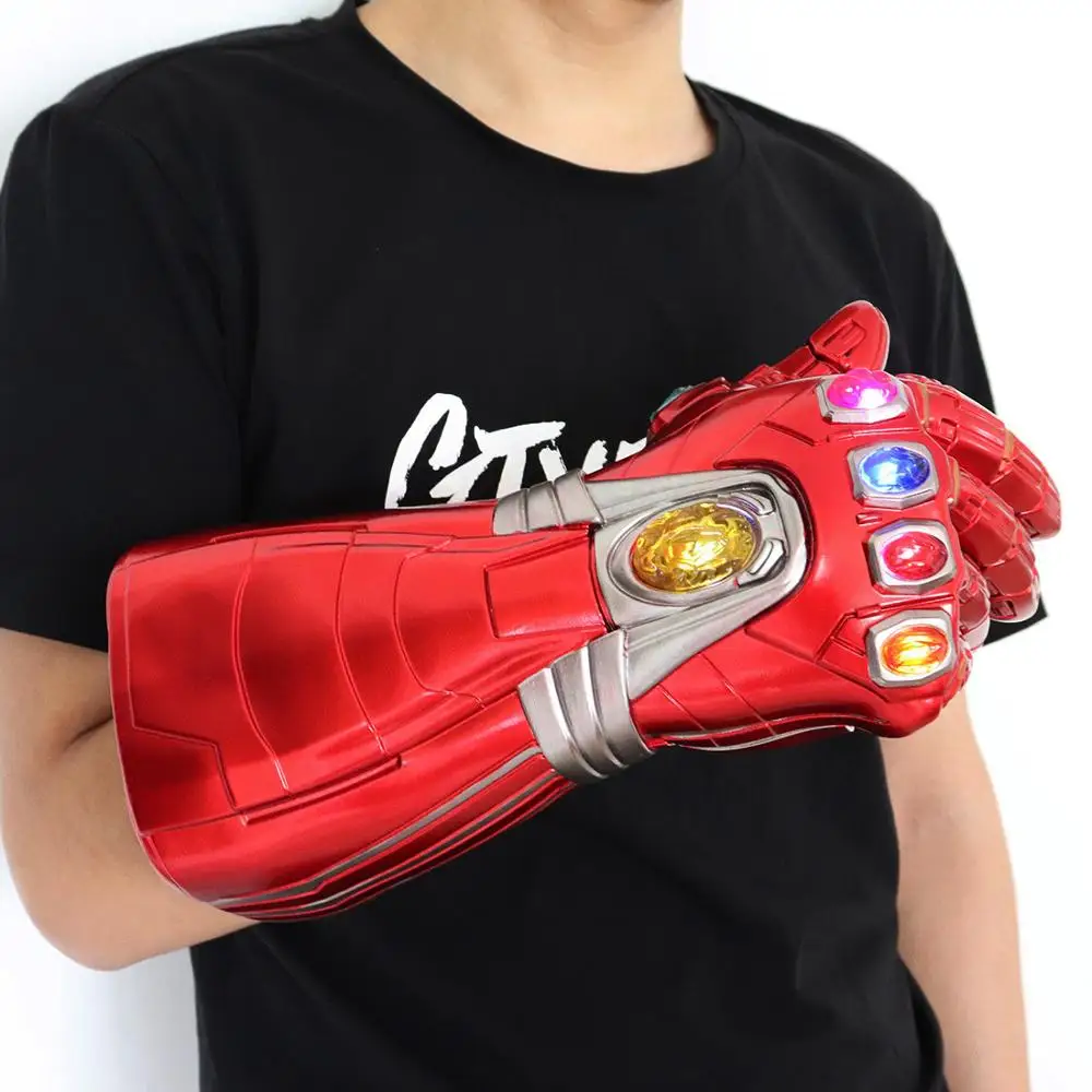 Новейшее железо человек Tony Stark Nano перчатки со светодиодами Thanos Gauntlet Бесконечность светодиодные перчатки косплей реквизит Дети Взрослые Размер