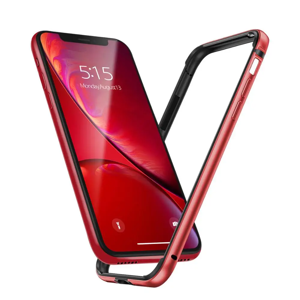Для iPhone XR чехол милый Алюминиевый металлический силиконовый Бампер Защитный чехол для телефона для iPhone XR 11 синий Funda роскошный чехол Аксессуары - Цвет: Красный