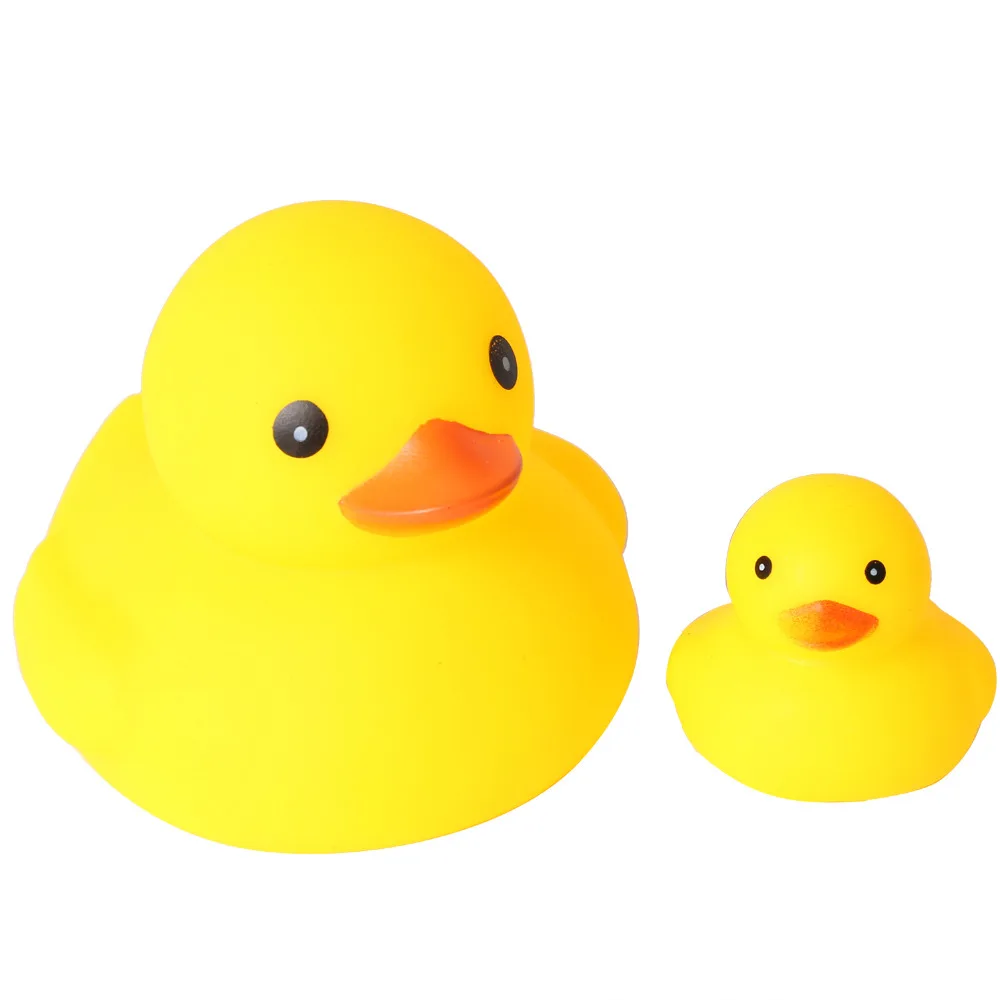 

Set of 2 4" Yellow Ducks Rubber Bath Toy Shower Toys Pure Natural Cute Rubber Ducky for Baby Kinder Toy(No.3818)