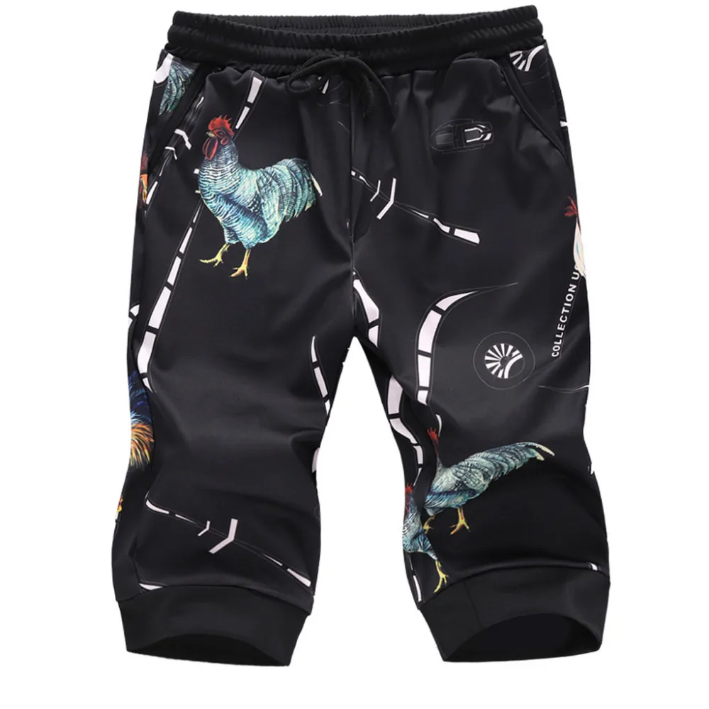 Womail Men Fashion Summer Casual printing Trunks Elastic Beach Surfing Running Pants W30329