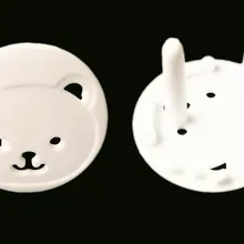 Милый круглый Медвежонок для детей преддошкольного возраста, защита от электрической безопасности, штепсельная вилка, замок, крышка, два штифта, 300 шт./лот