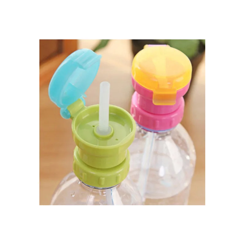 

1 PCS New Kids Portable Creative Bottled Drinks Spill Prevention Choke Straw Cover Upgrading Faucets Straw