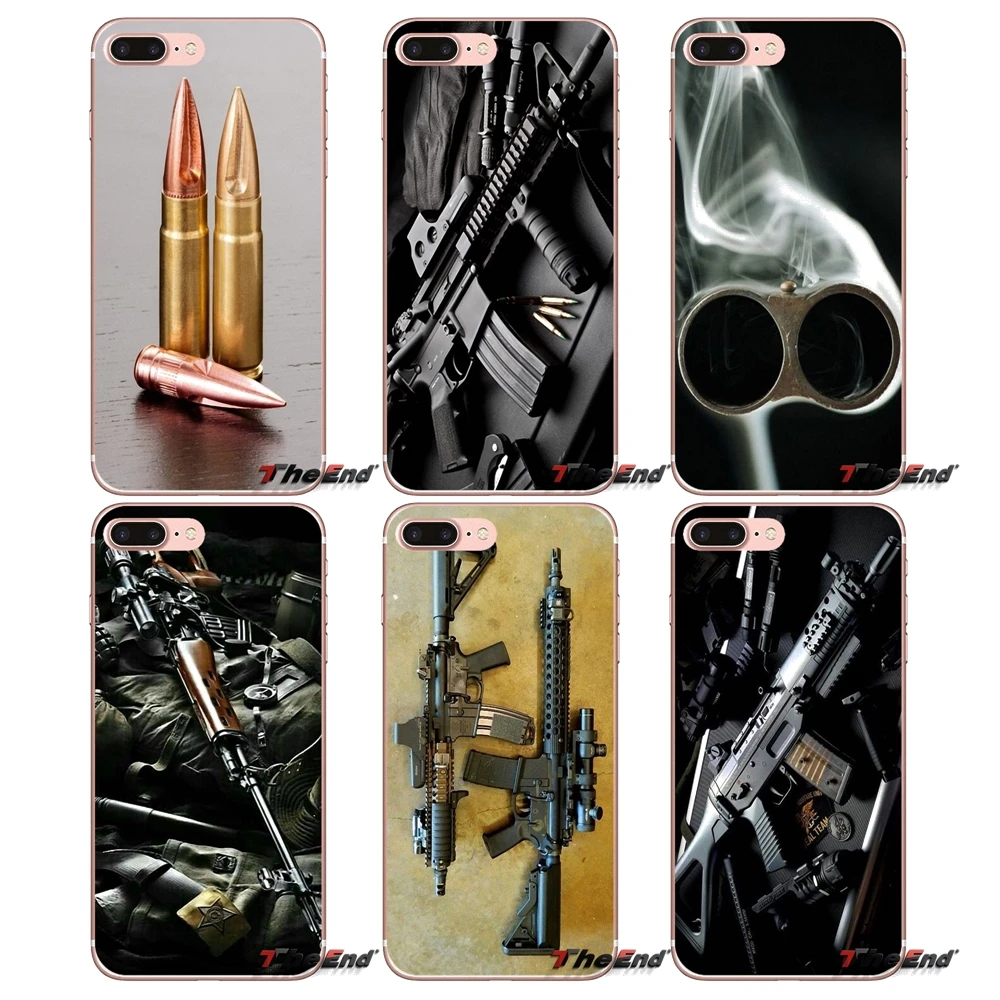 

Weapons Rifle Guns Transparent TPU Skin Case For Huawei Honor 7X V10 6C V9 6A Play 9 Mate 10 Pro Y7 Y5 P8 P10 Lite Plus GR5 2017