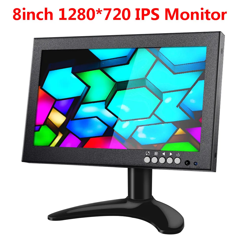 

EYOYO EM08G 8 inch 1280*720 IPS HDMI Monitor Resolution Support VGA/AV/BNC/SPEAK Input for PC TV CCTV Camera Security Raspberry
