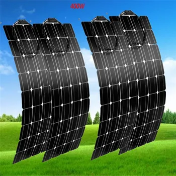 

4 pcs 100w Solar Panel semi flexible 400W solar system Photovoltaic solar panel 12v battery/yacht/RV/car/boat EU/USA Stock