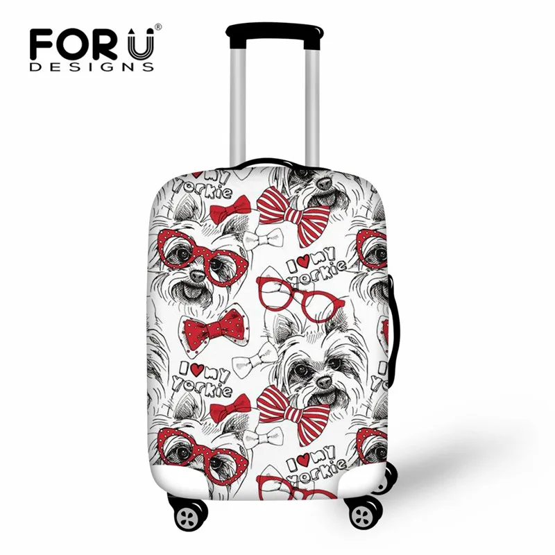 

FORUDESIGNS Travel On Road Luggage Cover Protective Suitcase Cover Yorkshire Terrier Print Elastic Dust Bag Cases Rain Covers