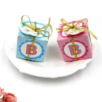 

50p'c's Baby full moon gift box Cute Gift Bag Paper for Christening Baby Shower Decorations Boys Girls Party Supplies Candy Box