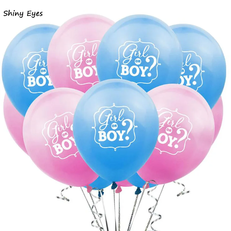 

Shiny Eyes 10pcs 12inch Girl or Boy Gender Reveal Pink Blue Baby Shower Latex Balloon Baby Shower Party Decoration