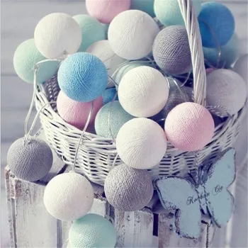 

1.5M/3M Battery Operated LED Macaron Cotton Ball Cotton Ball String Lights Fairy Light for Christmas Tree wedding Decorations