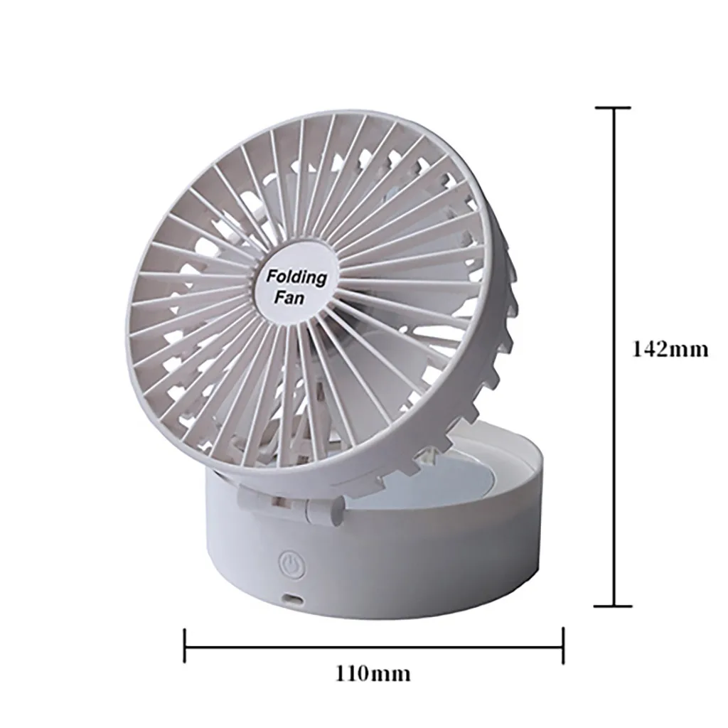 Перезаряжаемый портативный автономный зеркальный USB складной вентилятор пьедестал охлаждение Персональный вентилятор домашний офисный вентилятор Горячий апр 29