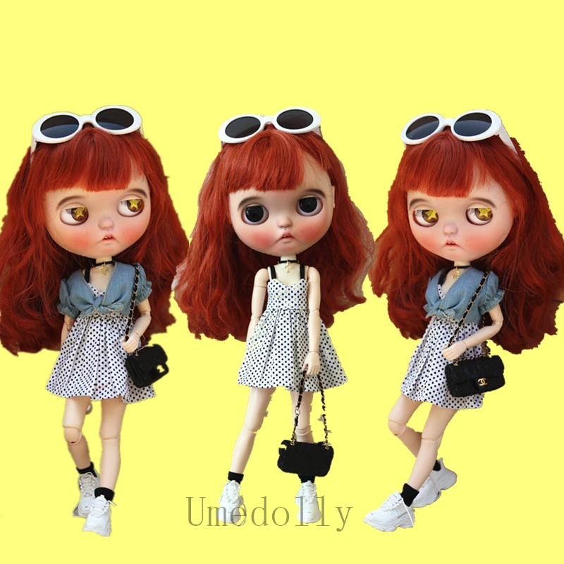 

1PCS Cute Summer Floral Slip Dress for Blyth, Licca, Azone, OB24 Doll Clothes Outfits Accessories