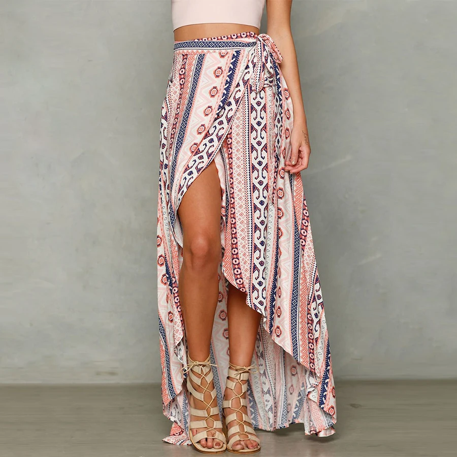 

OMKAGI Brand Hot Sale Chiffon Bohemian Beach Cover Up Female Bikini Cover Beach Dress Swimsuit Women Bikini Wrap Skirt Cover-Up