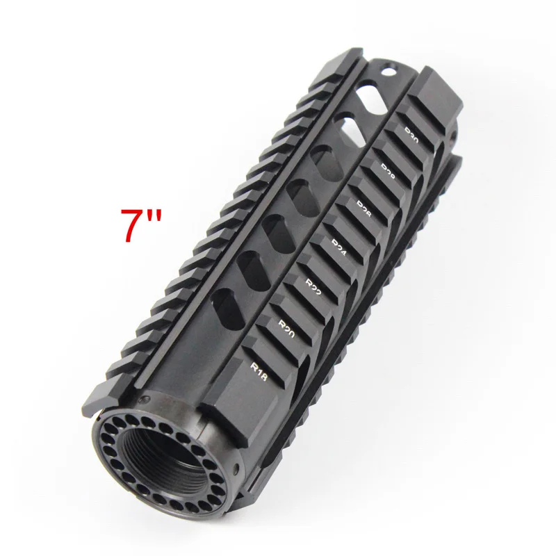 ", 7", 1", 12", 1" дюймовый свободный поплавок Picatinny Quad Rail system Handguard. 223/5. 56 Охотничьи аксессуары черный/коричневый - Цвет: 7  inch Black