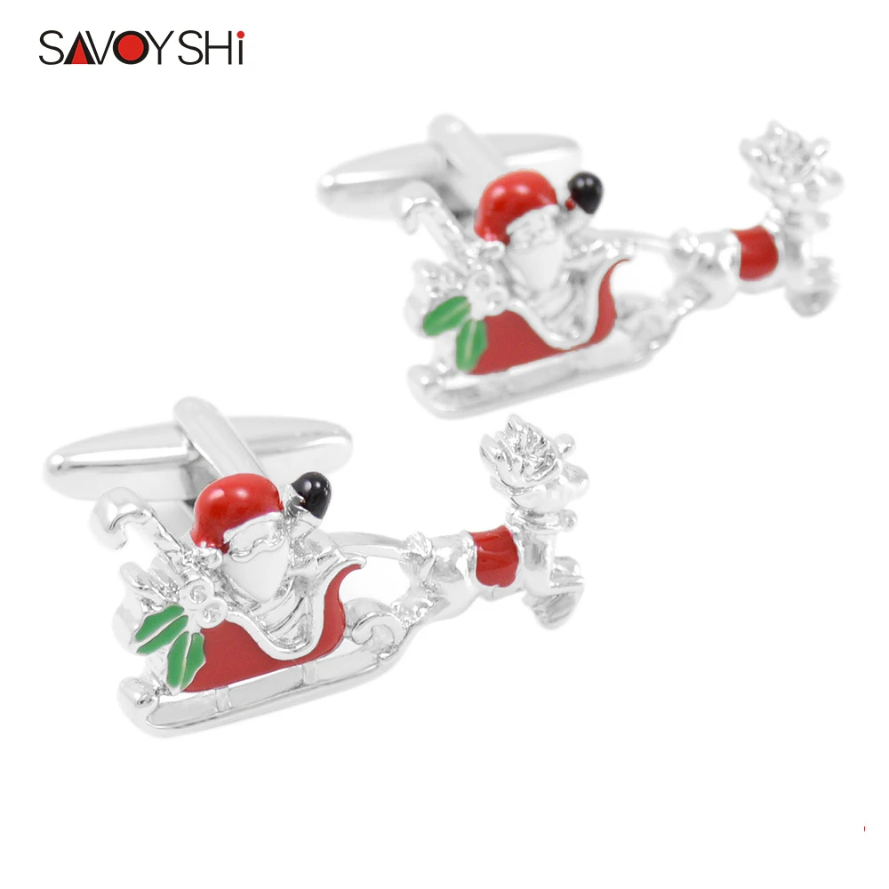 Savoyshi Santa Claus Cufflinks For Mens Brand Cuff Bottons High Quality