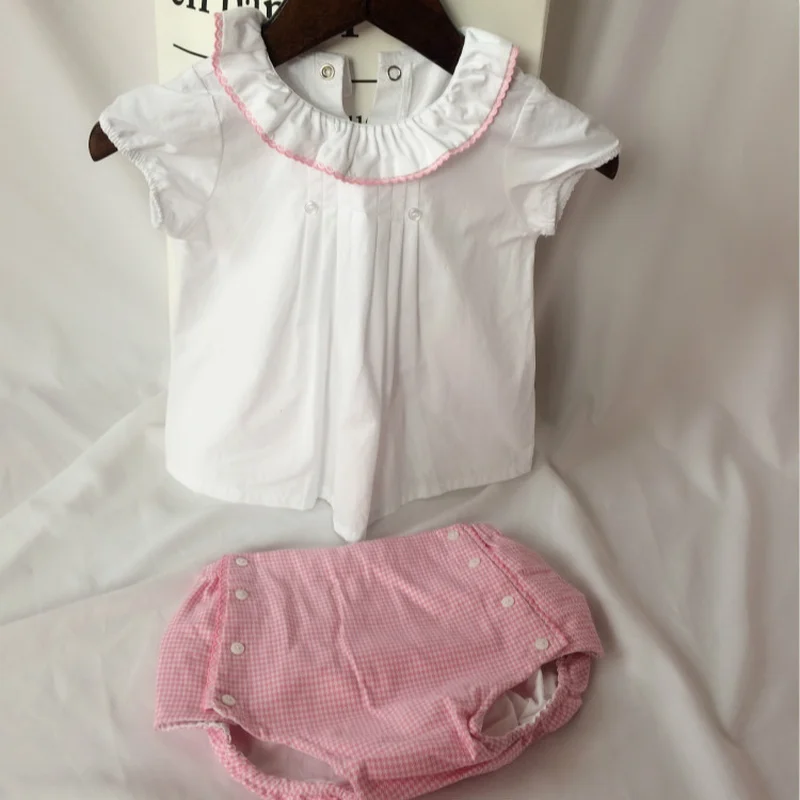 Г. Летняя хлопковая одежда для малышей хлопковая рубашка для маленьких девочек+ штаны, комплект, испанская качественная одежда для маленьких девочек Изысканная детская одежда