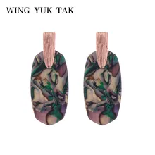 Wing yuk tak новая текстура акриловые серьги уникальные модные геометрические офисные серьги-гвоздики для женщин