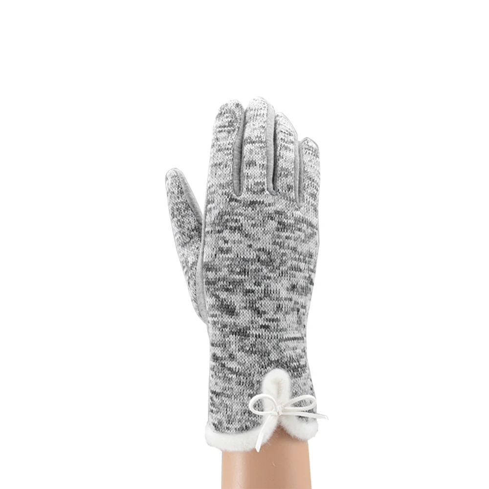 2018 New Women's Winter Gloves Cotton Wool Thicken Warmth White Plush
