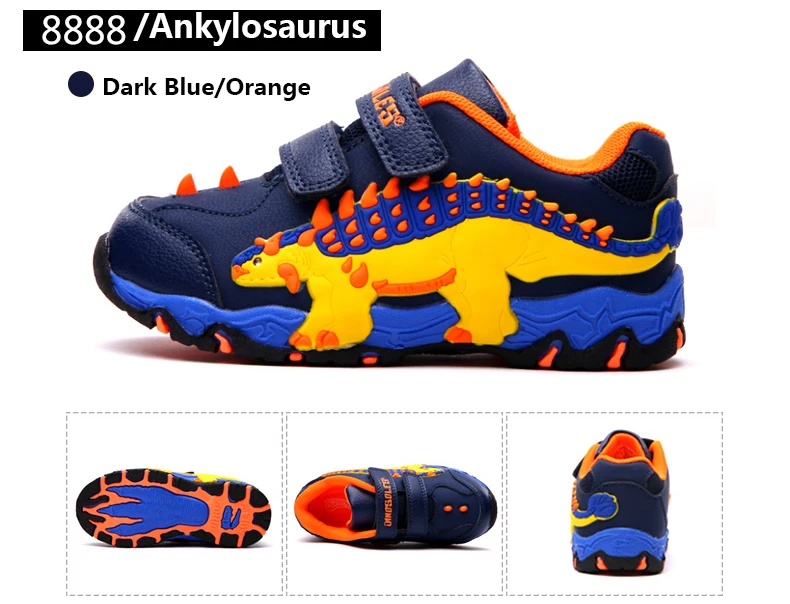 Обувь для мальчиков Dinoskulls Детские кроссовки с 3D динозавром для спорта тенниса Детские кроссовки г. осенние детские беговые туфли весенние тренировочные
