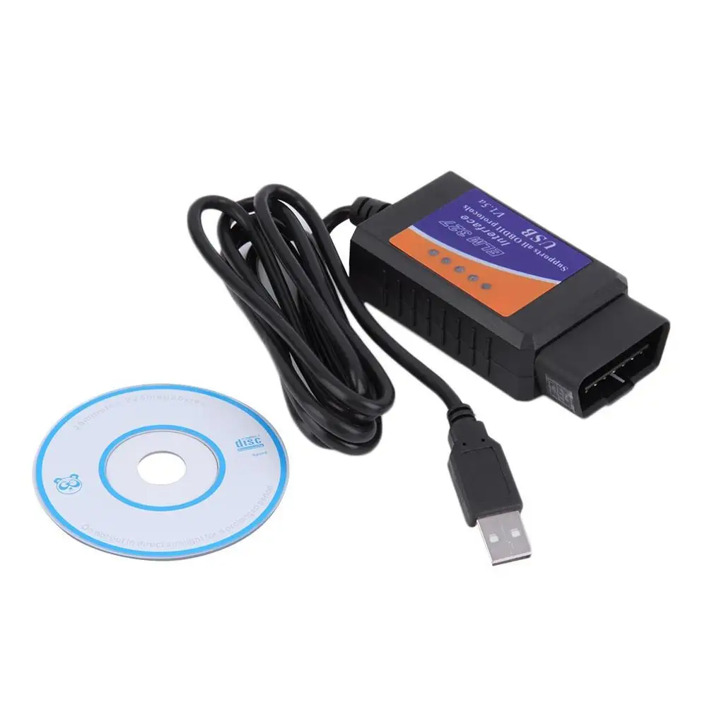 

USB ELM327 12V 45mA OBD2/OBDII Scan V2.1 CAN-BUS OBD2 OBDII Auto Diagnostics Scanner Auto Software Support 64 bit system