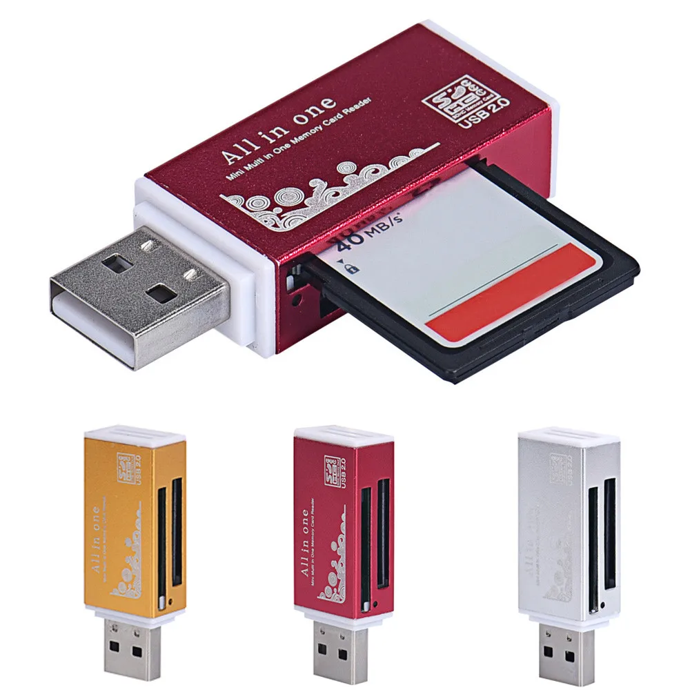 

2019 New USB 2.0 All In 1 Multi Memory Card Reader Slinky and fashion, Convenience To Carry High transmission Speed 480 Mb/s