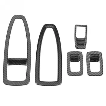 

5pcs Carbon Fiber Style Car Window Lift Button Frame Cover Trim Set for BMW 3 Series F30 2013 2014 2015 2016 2017 2018 Accessor