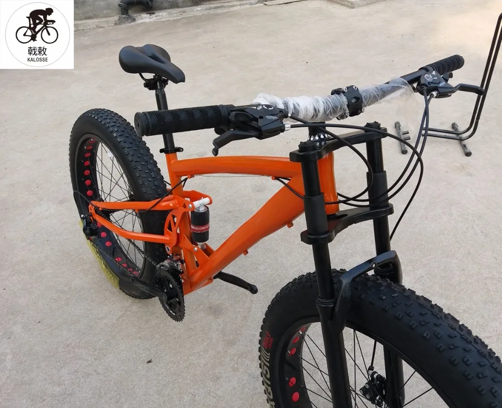 Sale Kalosse Full suspension  bike snow  26*4.0 tires Beach bike  Microshift   3X10S  30 speed , Hydraulic brakes 4