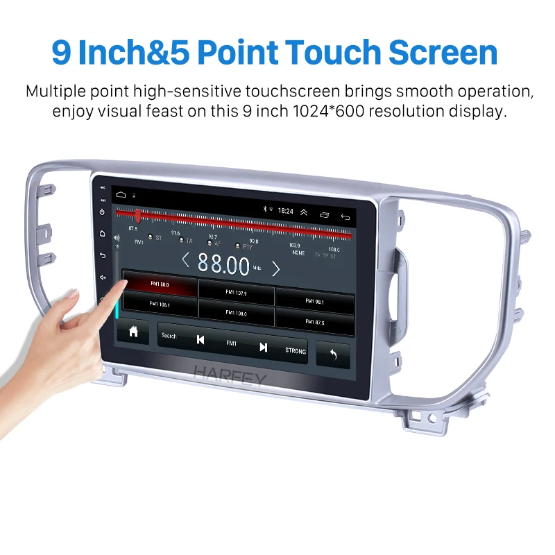 Top Harfey HD Touchscreen Android 8.1 Radio 9" for 2016 2017 KIA KX5 Sportage with GPS car multimedia player Bluetooth Aux USB 2