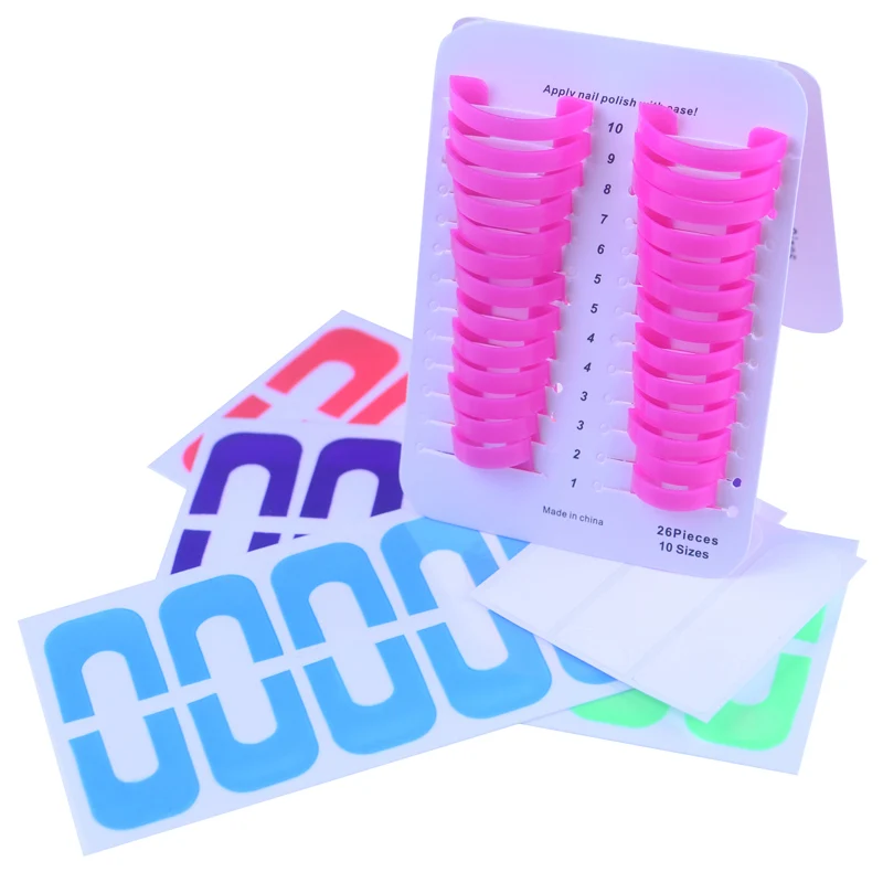 

Nail Art Polish Gel Edge Anti-Flooding Plastic Template Clip Manicure Sets Finger Cover Nail Art Accessory