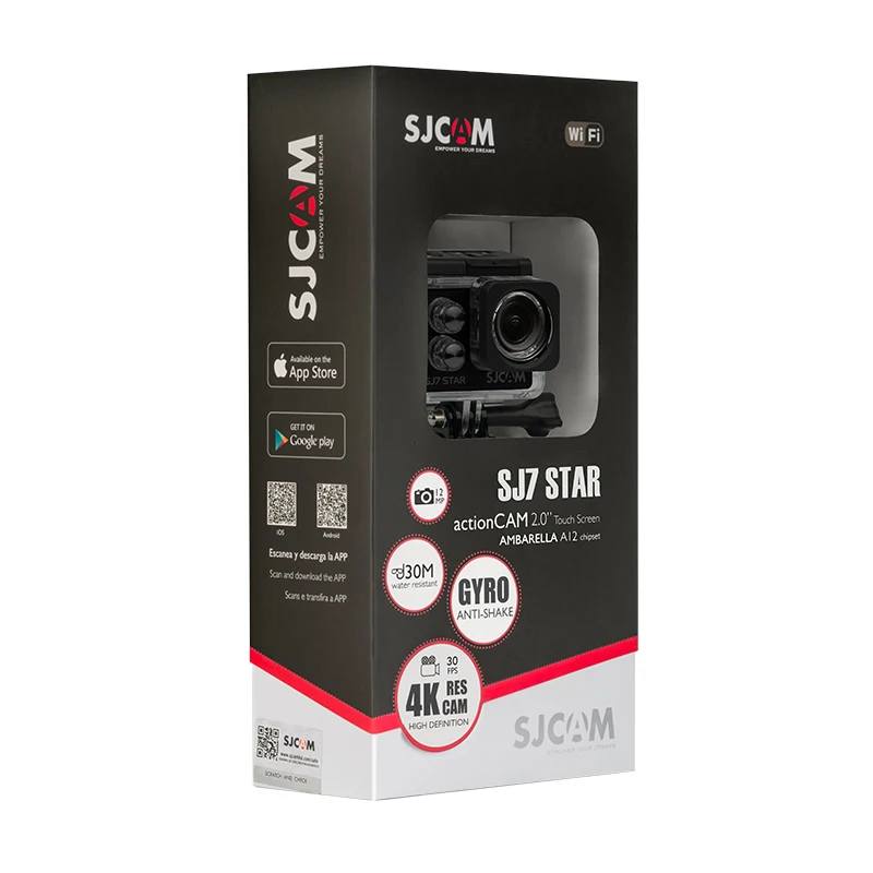 Последняя версия SJCAM SJ7 Star 4 K с Wi-Fi H.264 30FPS 2' Сенсорный экран экшн Спортивная камера для шлема Водонепроницаемый Ambarella A12S75 Чипсет