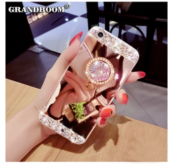 

50pcs Luxury Mirror Bling Diamond Crystal Kickstand Case For iPhone 11 Pro Max XS XR X 8 7 6 6S Plus Holder With Stand Cover
