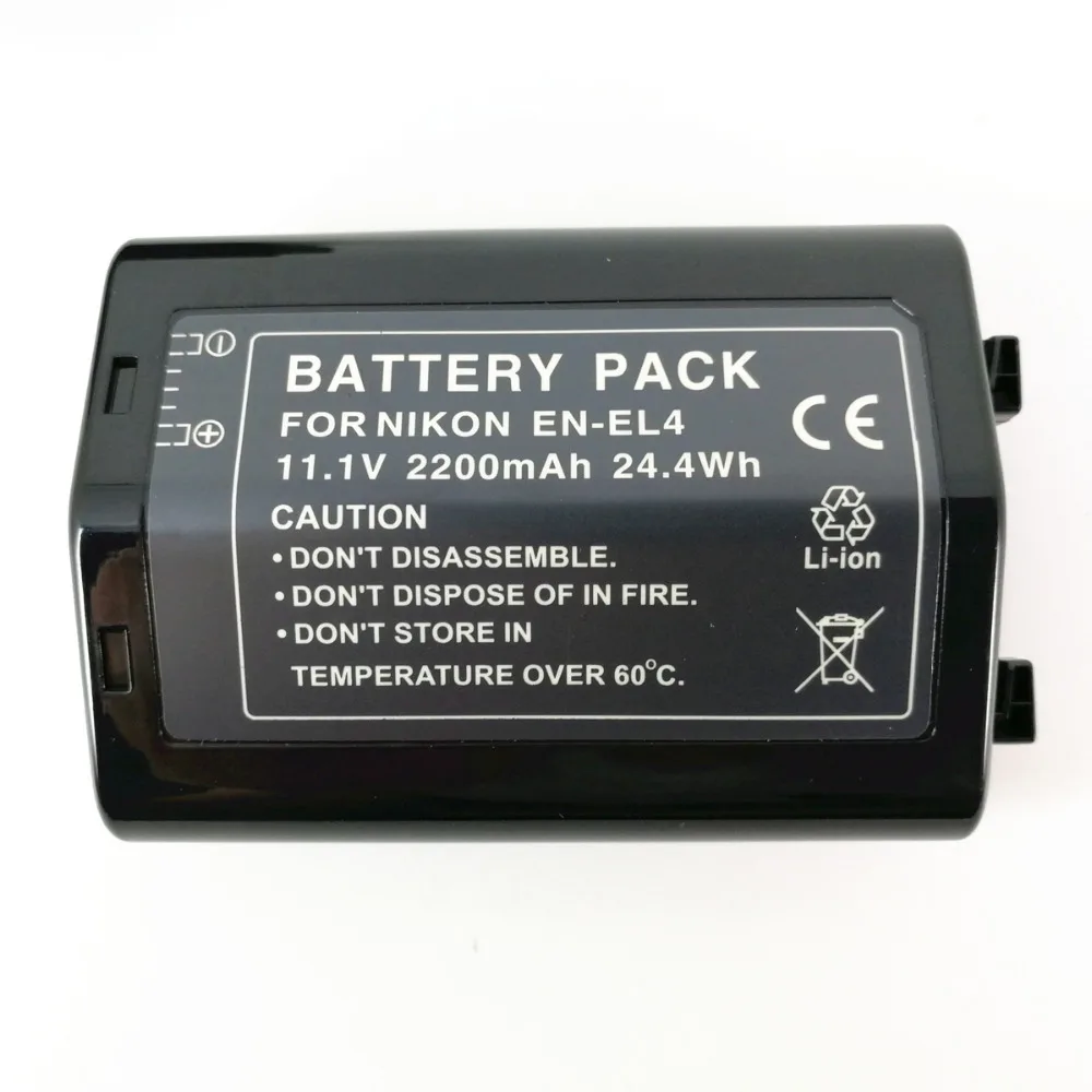 ENEL4 EN-EL4 EL4 EN-EL4A 2200 мА/ч, Батарея для Nikon D3 D3s D3x D2H D2Hs D2X D2xs F6 PM104
