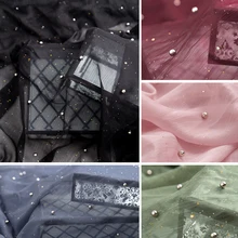 145x50 см модная вышивка бисером креповая сумка для одежды платье с декоративной отделкой Удобная микро-эластичная ткань реквизит для фотосессии