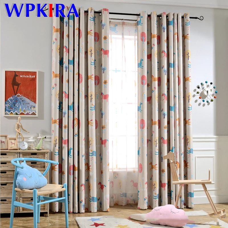 

Modern Cartoon Pattern Curtains For Children Baby Girl Bedroom Drapes Window Screen Tulle Curtain For Living Room FQ020D3