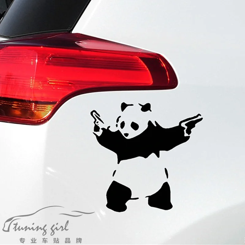 

Car Stickers Panda Shooting Funny Lovely Cartoon Creative Decals For Laptop Tablet Vinyls Auto Tuning Styling 15x15cm23x22cm D10