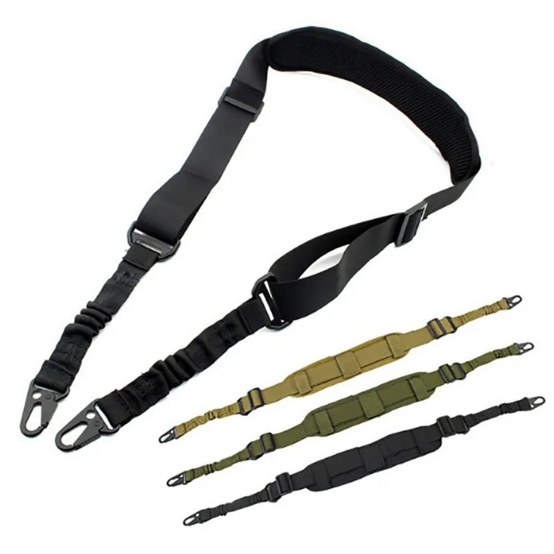 

1.2M Tactical 2 Single Point Sling Rifle Gun Sling Equipment Strap Safety Nylon Strap Rope with Metal Hook for Hunting